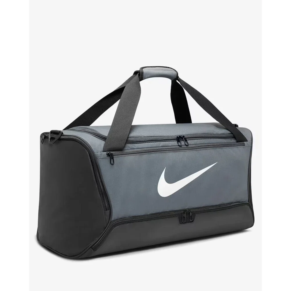 Nike Brasilia 9.5 DH7710-068 Unisex OS Gray Black Training Duffel Bag FLW099